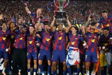 Celebrations As Barcelona Overwhelm Madrid To Retain La Liga, EPL Now Arsenal’s To Lose After Huge VAR Drama