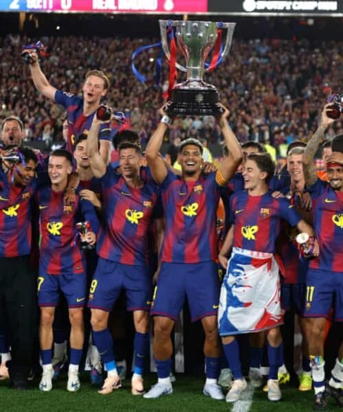 Celebrations As Barcelona Overwhelm Madrid To Retain La Liga, EPL Now Arsenal’s To Lose After Huge VAR Drama