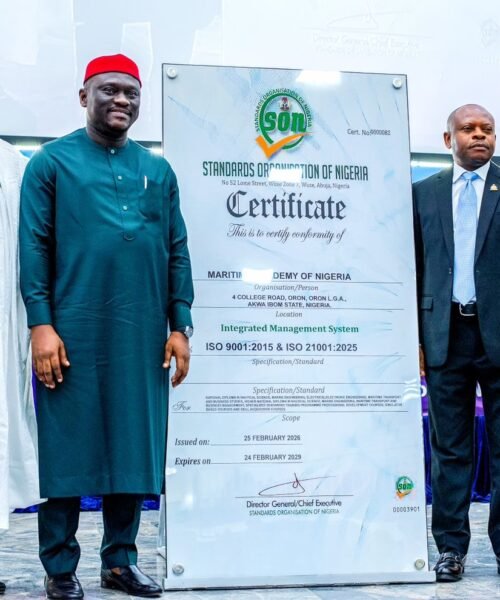 WELCOME ADDRESS BY THE AG. RECTOR, MARITIME ACADEMY OF NIGERIA, DR. KEVIN OKOΝΝΑ, AT THE OFFICIAL PRESENTATION OF INTEGRATED MANAGEMENT SYSTEM (ISM) CERTIFICATE TO THE MARITIME ACADEMY OF NIGERIA BY THE DIRECTOR GENERAL, STANDARDS ORGANIZATION OF NIGERIA (SON)