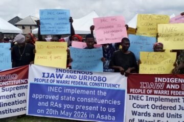 Protest Rocks Warri As Ijaws, Urhobos Accuse Presidency Of Undermining Supreme Court Judgment On Electoral Wards Delineation