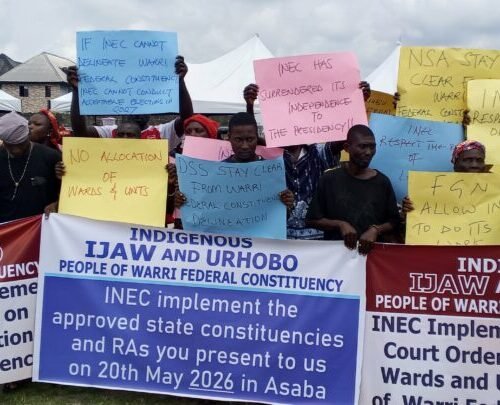 Protest Rocks Warri As Ijaws, Urhobos Accuse Presidency Of Undermining Supreme Court Judgment On Electoral Wards Delineation