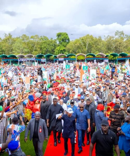 ENUGU MOTHER OF ALL RALLIES: Nkanu Clan Shakes State, Residents Joyfully Back Tinubu, Mbah for Second Term