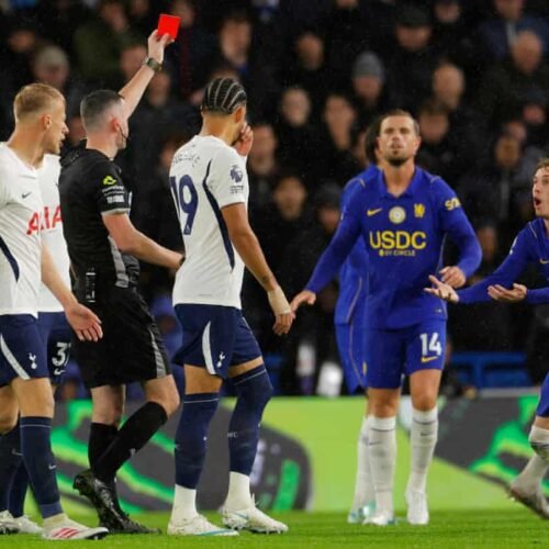 Resurgent Chelsea Shot Down At Home By Spurs, As Villa End Man City’s Perfect Winning Run (FIND BELOW RESULTS OF MATCHES PLAYED IN MAJOR EUROPEAN LEAGUES SUNDAY, 25 OCTOBER, 2026)